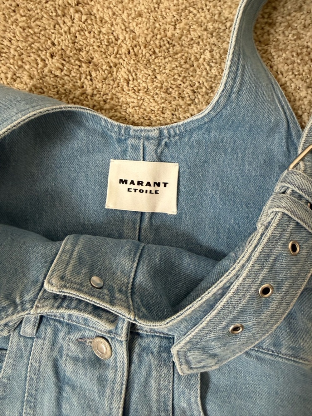 NWT Isabel Marant Etoile Filipine Pinafore Denim Dress 100% Cotton Size 2 FR 34 - Picture 4 of 7